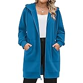 IN'VOLAND Women Plus Size Zip Up Hoodies Long Sleeve Tunic Sweatshirt Long Fleece Hoodie Jacket with Pockets