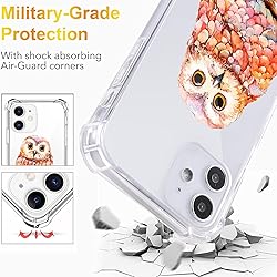 LuGeKe Cute Owl Print Case for iPhone 12/12