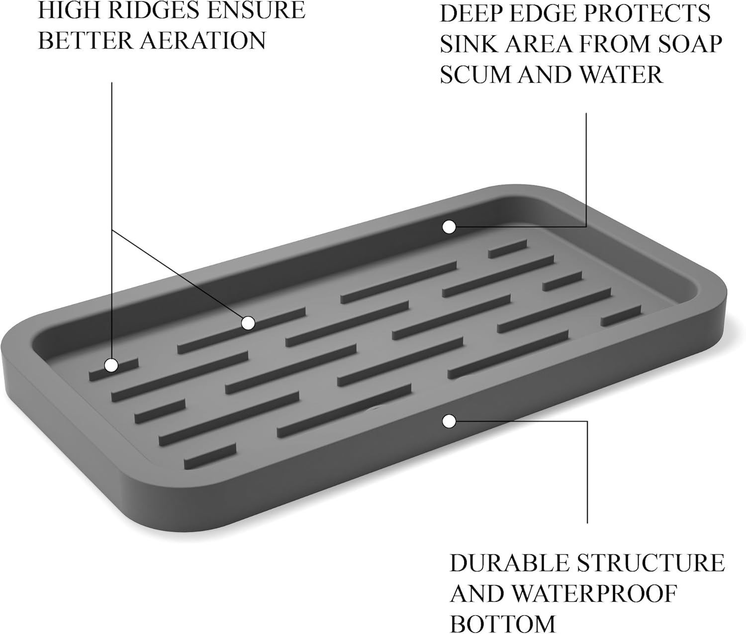 GOOD TO GOOD Silicone Sponges Holder - Kitchen Sink Organizer Tray for Sponge, Soap Dispenser, Scrubber and Other Dishwashing Accessories: Kitchen & Dining