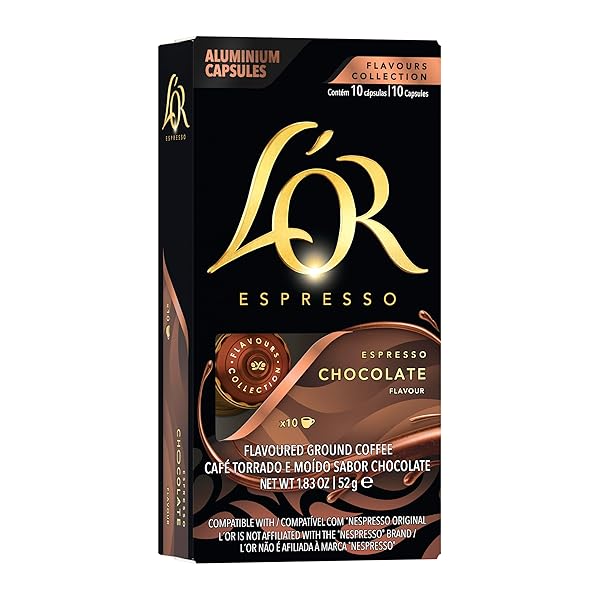 L’OR ESPRESSO CAPSULES, 10 COUNT CHOCOLATE, SINGLE-SERVE ALUMINUM...