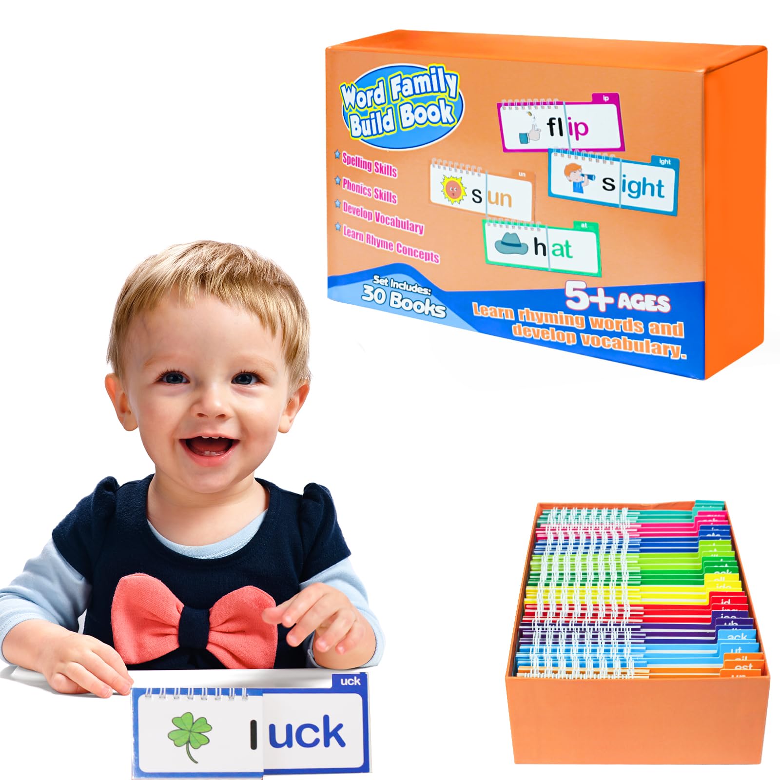 Photo 1 of 30 Read and Rhyme Flip Books - Word Family Flip Books, Read and Rhyme Flip Cards, ABC Vocabulary Flash Cards for Educational Reading Games
