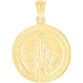 Jewels By Lux 14kt Yellow Gold Womens Virgin Mary Miraculous Medal Religious Charm Pendant