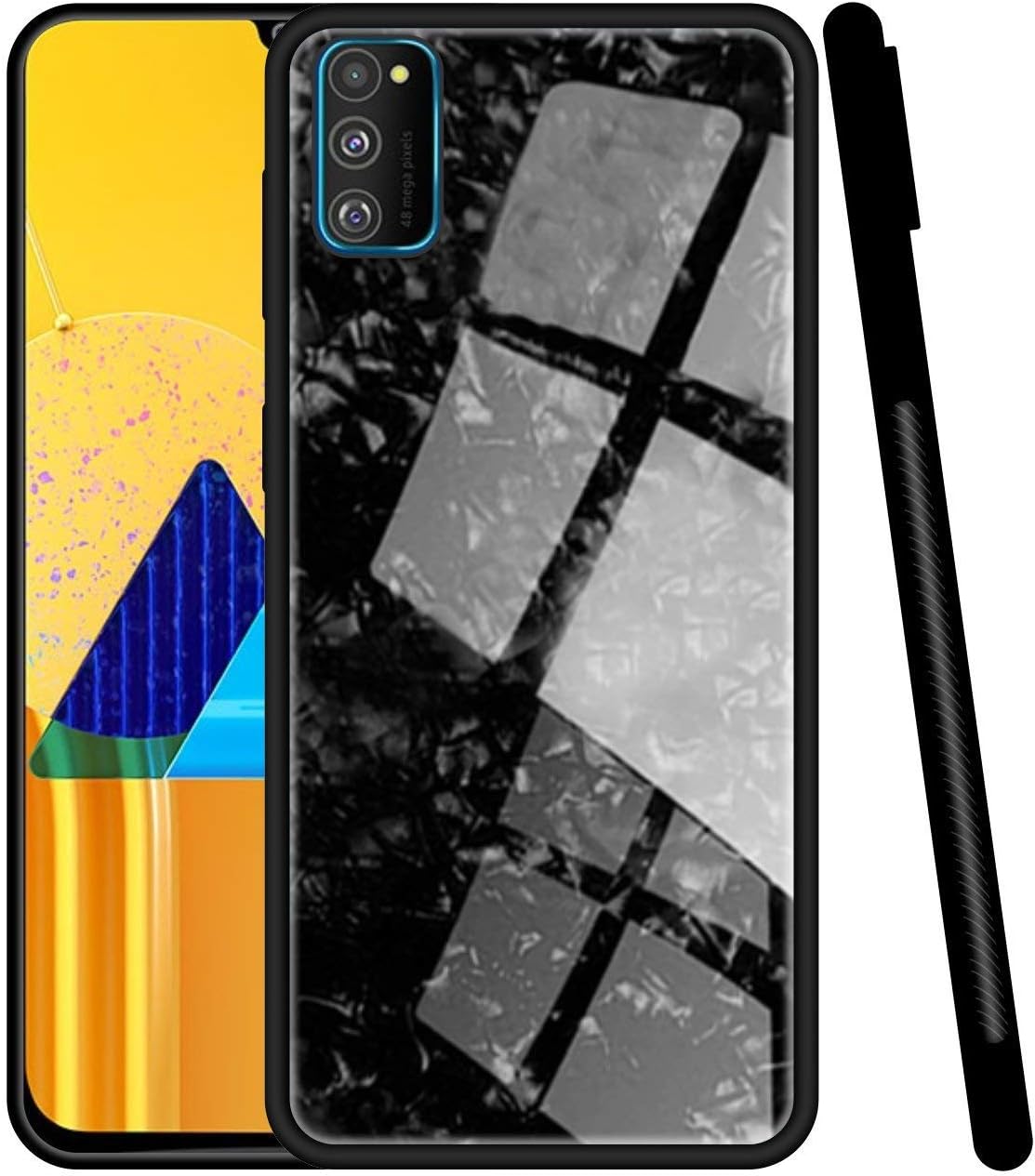COVERS WALE Samsung S20 Ultra Back Cover Marble Case Anti Slip Grip and Camera Protection Back Cover for S20 Ultra (Black)