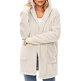 Century Star Women Fleece Cardigan Hooded Loose Fuzzy Cardigan Coat Womens Fuzzy Jacket Outwear