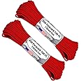 Atwood Rope - Red 550 Paracord, 7 Strand Core 1/8 inch x 100 Foot - 2 Pack