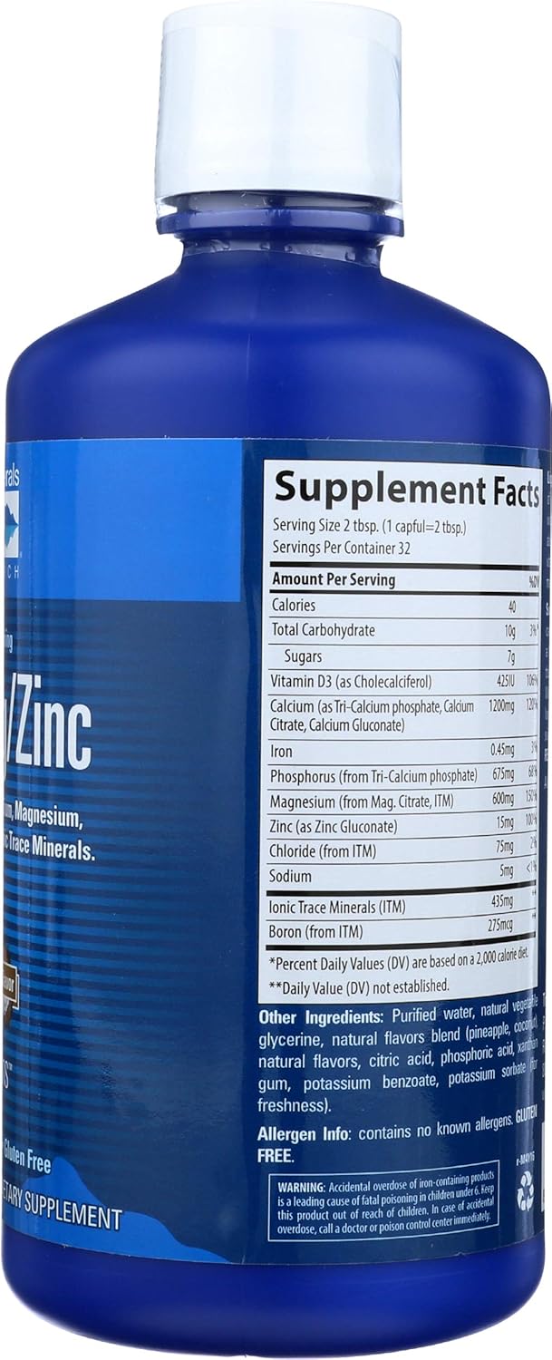 Liquid Cal/Mag/Zinc Natural Pina Colada Flavor 32 Ounces: Health & Personal Care