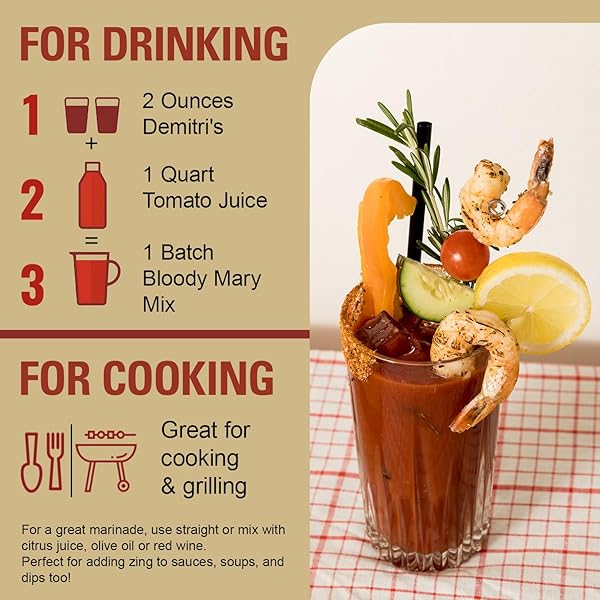 DEMITRI’S EXTRA HORSERADISH BLOODY MARY SEASONING MIX – BLOODY MARY MIX – CONCENTRATED DRINK MIXER – BOLD RICH FLAVOR – IDEAL FOR HOME BRUNCH PARTIES & COCKTAILS – 8OZ BOTTLE (PACK OF 1)