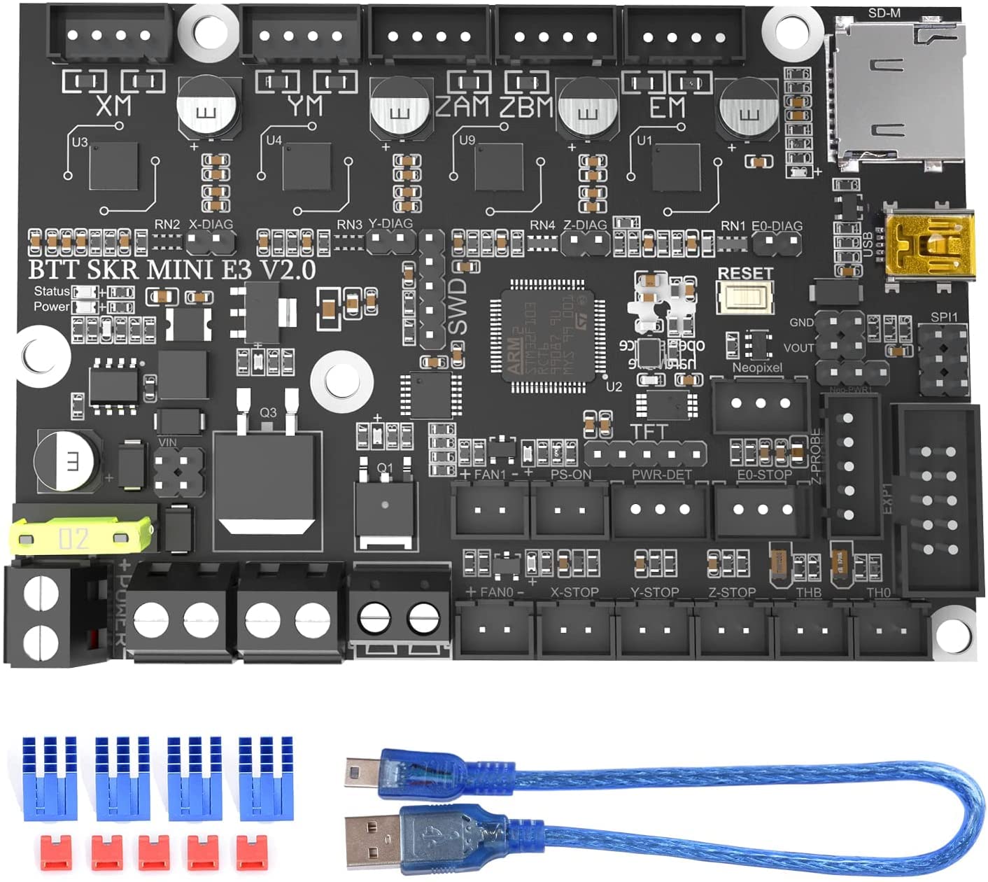 BIGTREETECH SKR Mini E3 V2.0 Control Board 3D Printer Upgrade 32Bit Silent Motherboard Integrated with TMC2209