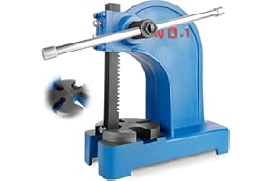 PXVWA 1 Ton Arbor Press Heavy Duty Manual Desktop Arbor Press for Metal forming Plastics Cutting, Hole Punching, (Blue)