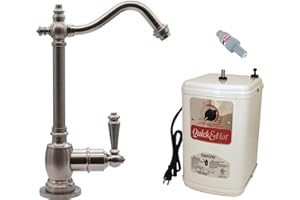 Westbrass D204H-07 Victorian 9" 1-Handle Hot Water Dispenser Faucet with Instant Heating Tank System, Satin Nickel