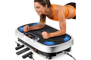 RENOJ Vibration Plate Exercise Machine for Weight Loss and Lymphatic Drainage - 330lbs Capacity Vibrating Platform for Home Gym Workout, Full Body Shaker Pilates Equipment with Loop Bands for Women and Men
