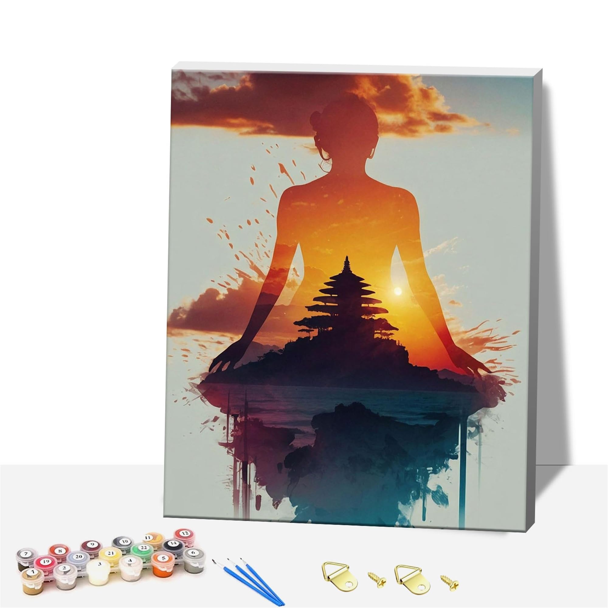 ZHOSOHO DIY Wooden Framed Paint by Numbers Kits for Adults,Painting Kit on Canvas, Color by Numbers Acrylic,Mini Adult Paint by Number for Home Wall Decor,Gifts (Human Figure)