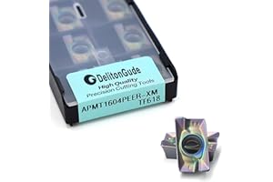 DelitonGude 10Pcs APMT1604PEER-XM Lathe Indexable Solid Carbide Milling Turning Insert for The Finishing of Steel and Other Hard Metal HRC60 (APMT1604PEER-XM TF618)