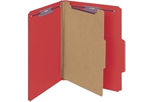 Smead Pressboard 4-Section Bright Red Classification Folders 10 Count (13731)
