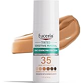 Eucerin Tinted Sensitive Mineral Face Sunscreen Lotion, SPF 35, 1.7 FL OZ | Tinted Sunscreen for Face, SPF 35 Broad Spectrum