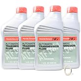 Honda Genuine ATF DW-1 Automatic Transmission Fluid (4 Quarts) + 18 mm Drain Plug Washer (90471-PX4-000)