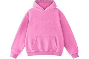 Dnzzs Womens Oversized Hoodie Acid Wash Hoodie Vintage Sweatshirt Heavyweight Fleece Cotton Streetwear Trendy Sweatshirts