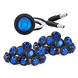 Meerkatt 20 Pcs 3/4 Inch Miniature Round Blue 3 LED
