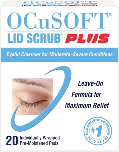 OCuSOFT Lid Scrub Plus 20 Wipes Eyelid Cleanser Dry Eye Blepharitis MGD Demodex