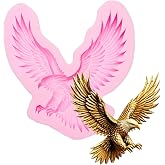 Cute 3D Flying Eagle Silicone Mold, Chocolate Eagle Fondant Mold for Cake Decoration Candy Cupcake Topper Cake Polymer Clay Crafts Epoxy Resin