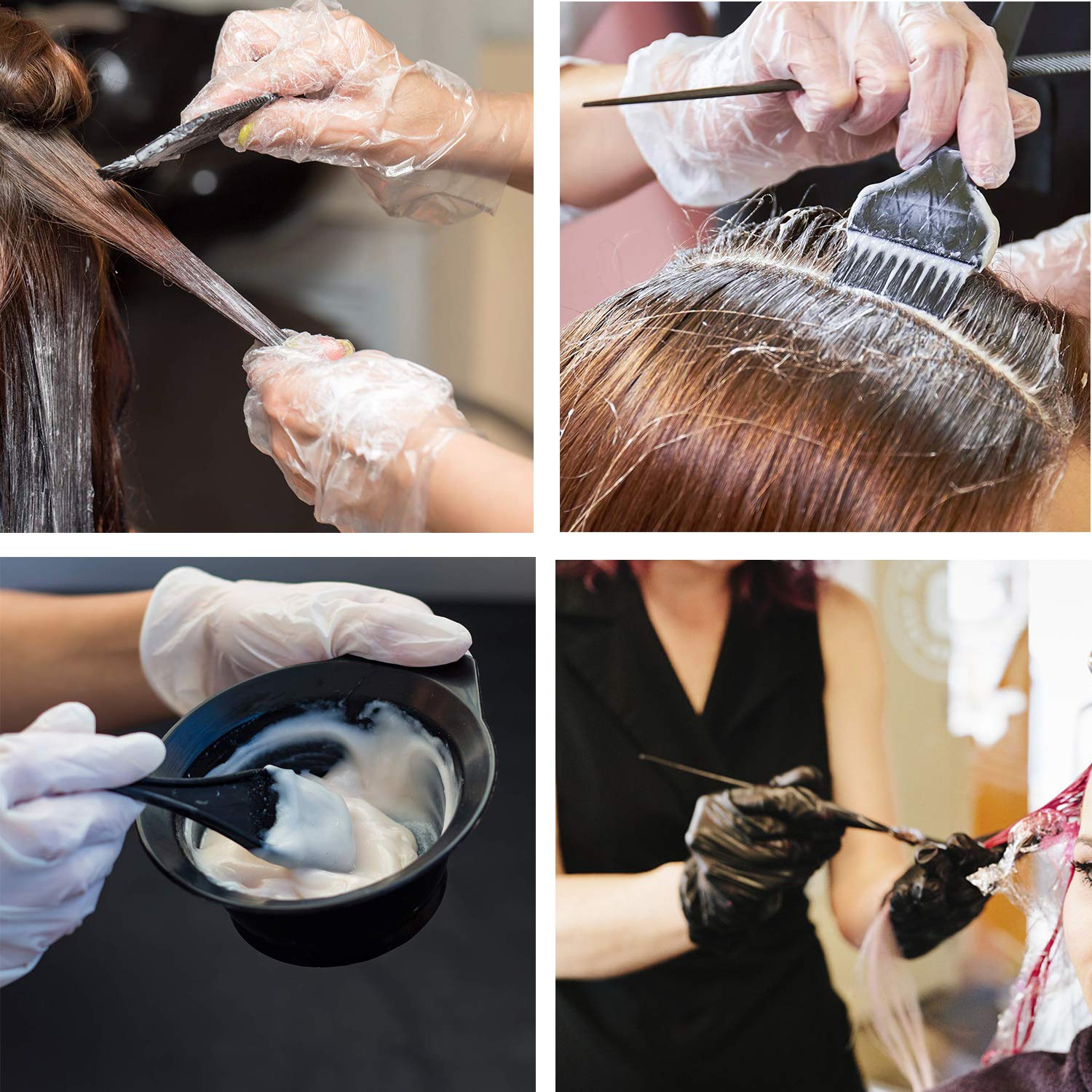 30 Pieces Hair Coloring Dyeing Kit with Hair Tinting Bowl, Dye Brush, Ear Cover, Cape, Gloves Hair Color Tools for Home Bleaching: Kitchen & Dining