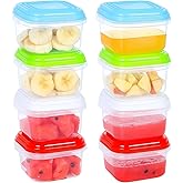 ARSUK Baby Food Containers (4oz/120ml, 8 Pack) - Small Plastic Containers with Lids - Toddler Snack Containers - Reusable Freezer Safe Food Storage Jars - BPA-Free, Leakproof & Microwave Safe