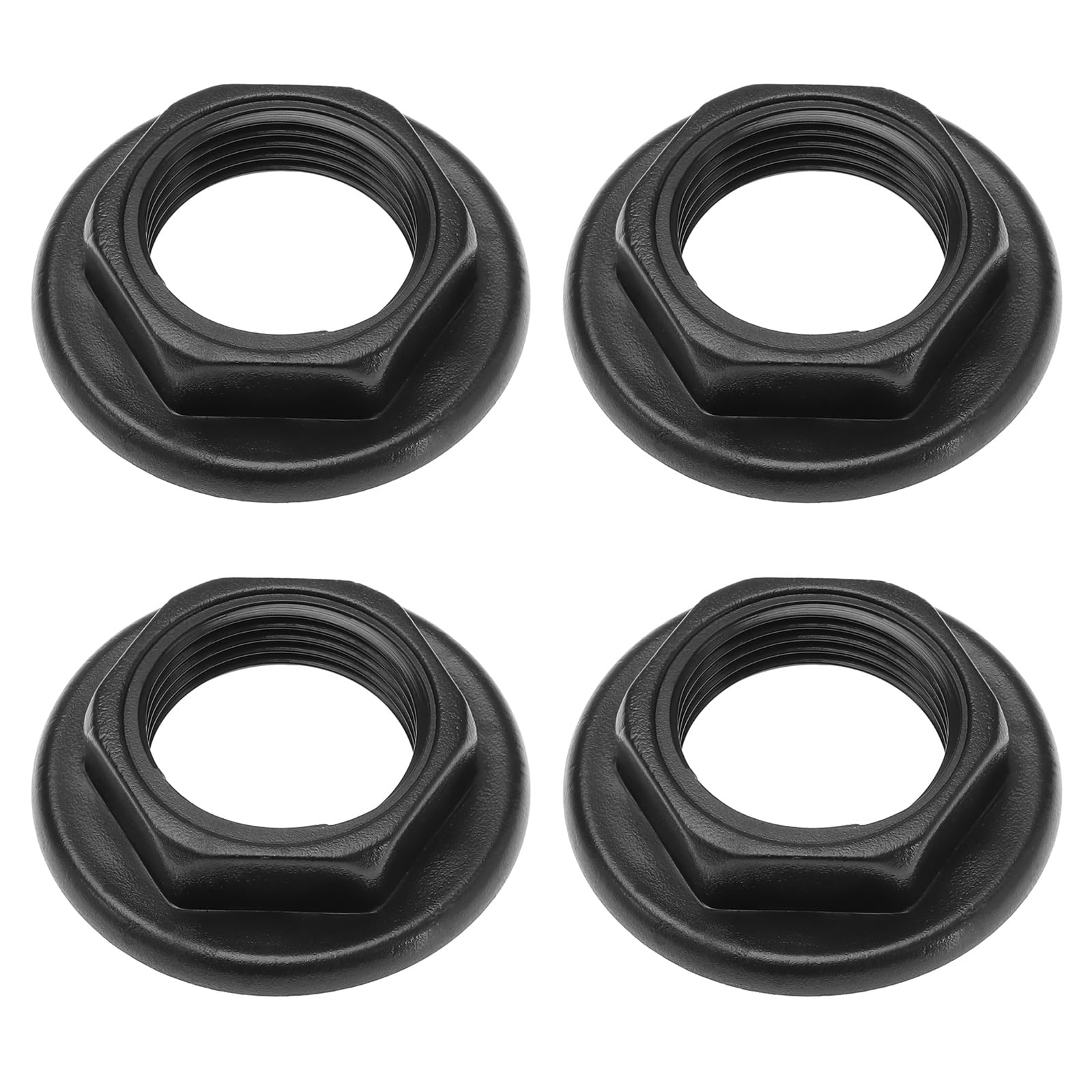 EMSea 4Pcs Sink Tap Back Nut 3/4" BSP Plastic Back Nuts Accessories for Bathroom Basin Taps Mixers Round Faced Flanged Back Nuts Home tools Black