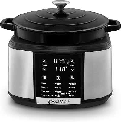 Tower Good Food Electrical Dutch Oven 12 Presets 1500W Black Stainless