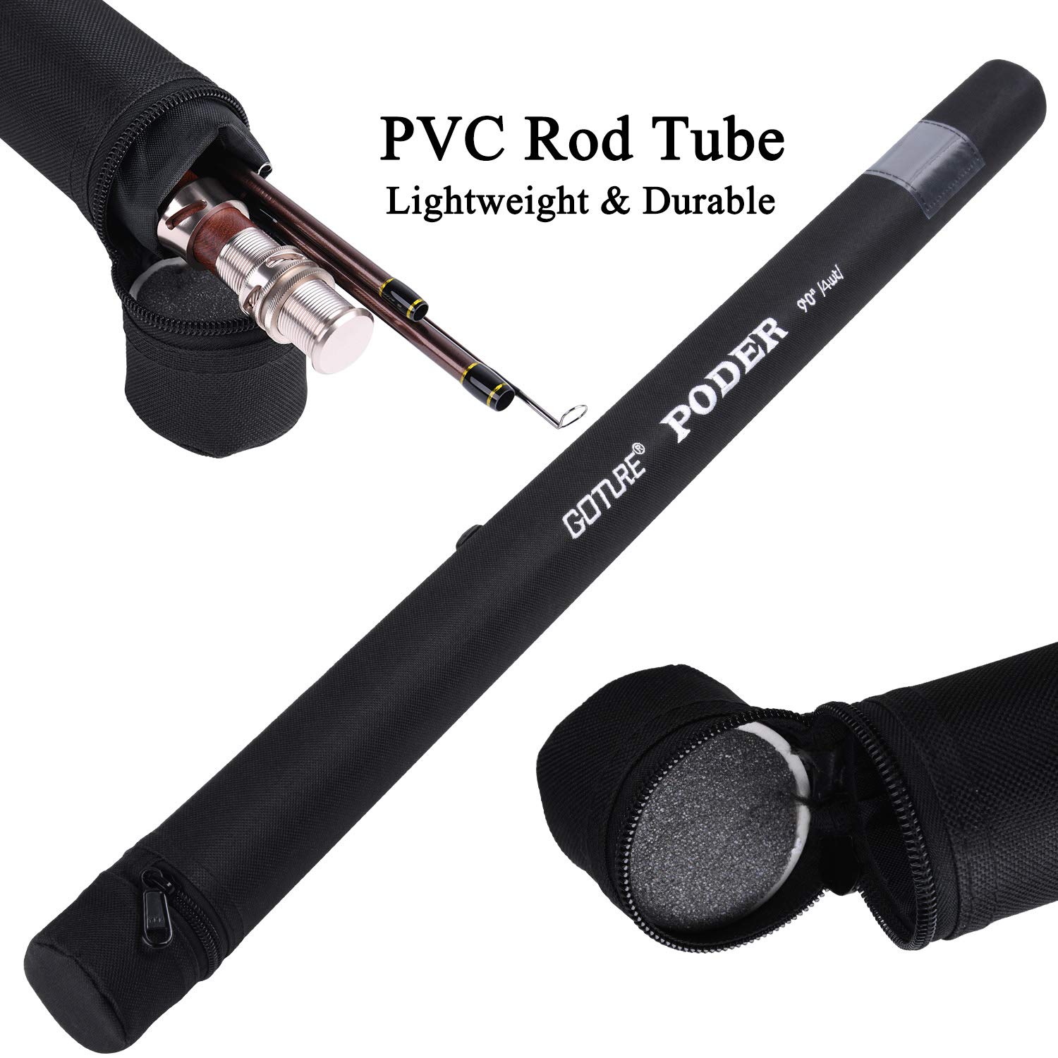 Goture Fly Fishing Rod Portable Fly Rod with 30-ton Carbon Fiber Blanks AA Cork Grip Hard Chromed Guides and Travel Rod Tube, 4-Piece 9 Feet Slow/Medium/Medium Fast Action Fishing Rods (4wt)