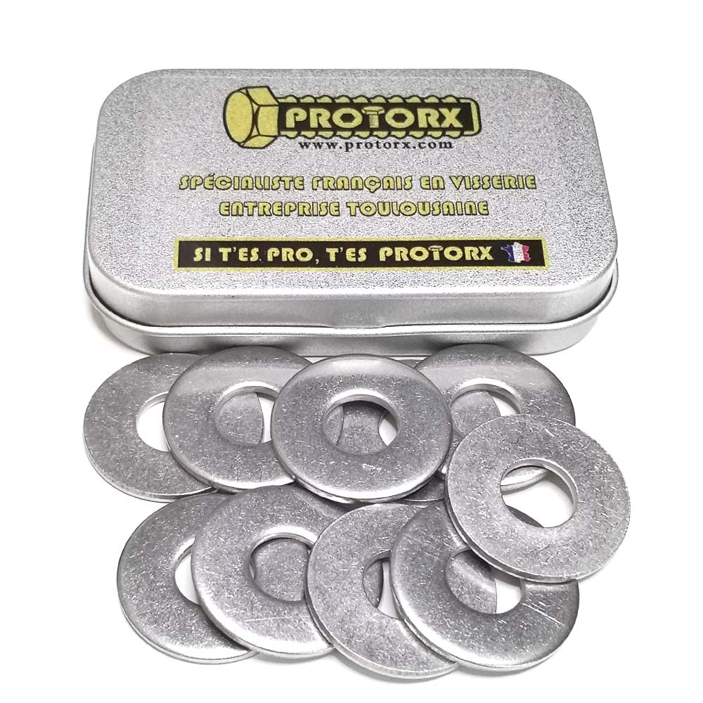 M10 Stainless Steel Metal Washers: (Diameter = 10.5 mm x Diameter = 27 mm) Box of 10 Large Flat Type A2 Stainless Steel | Carriage for DIY Repair | Anti-Corrosion for Outdoor Use -Interior. eur