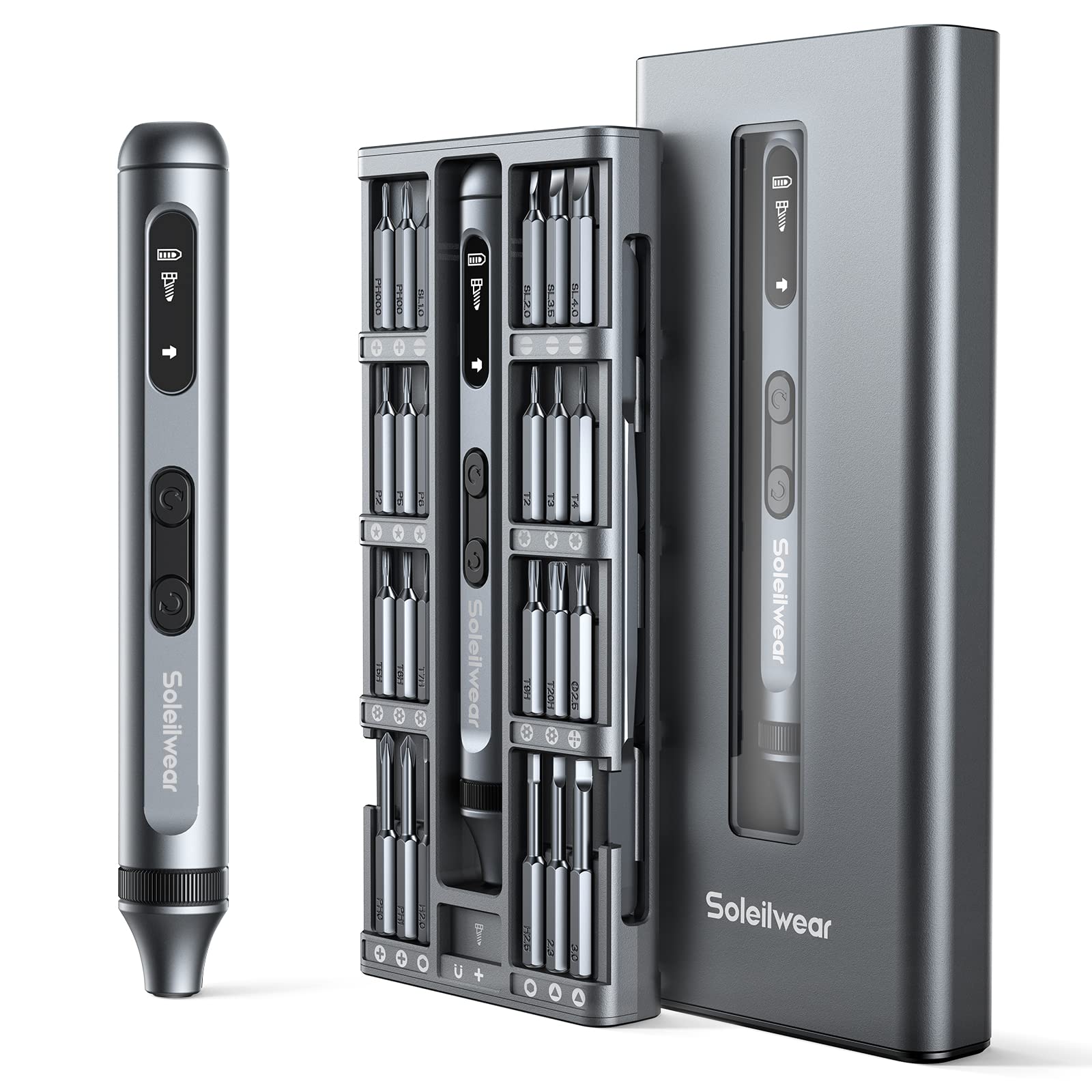 Photo 1 of Mini Electric Screwdriver, 52 in 1 Electric Screwdriver Kit with 48 Magnetic Bits, Soleilwear Precision Screwdriver Cordless Repair Tool for Phone Camera Laptop Watch