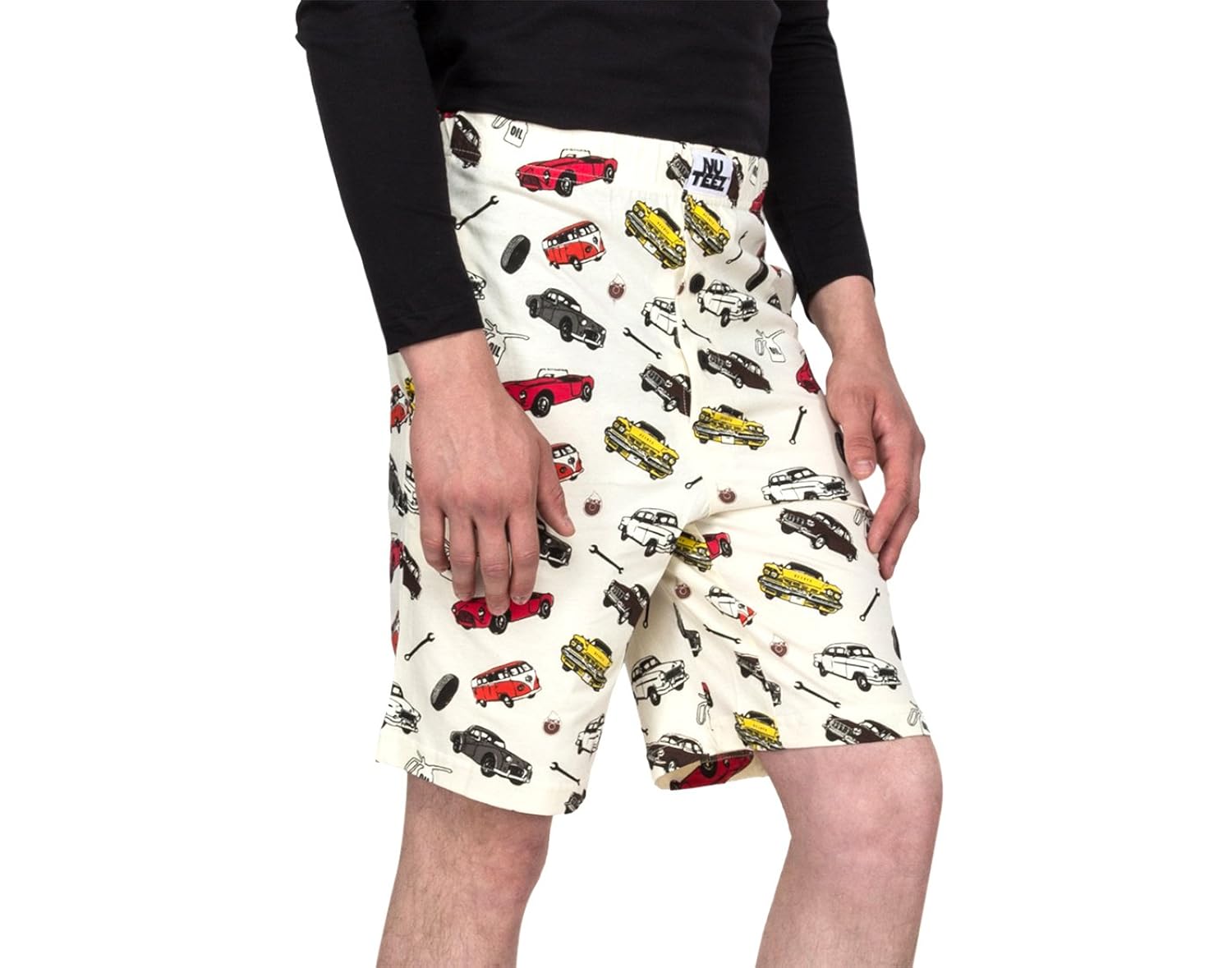 nuteez drive away beige cotton shorts