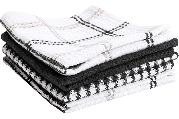 T-FAL Premium Waffle Dish Cloths: Highly Absorbent, Super Soft Long Lasting - 100% Cotton, 12"x13" Flat Waffle Dish Towel for