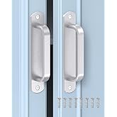 Anobeyi Barn Door Handle, 5.7 Inch Sliding Door Pull Handles, Sliver 2 Pack | Screw‑Installed Aluminum Hardware for Screen, Closet, Kitchen, Shed and Garage Doors