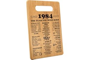 Henghere 40th Birthday Gifts for Women or Men, Happy 40 Year Old Birthday Gifts, 40th Birthday Present, Vintage 1984 40th Birthday Decorations - Cutting Board