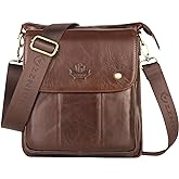 ZZNICK Genuine Leather Messenger Bag, Sling Bag Crossbody Shoulder Bags for Travel Work Business