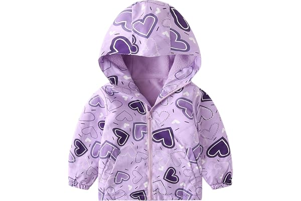 Toddler Boy Girl Fleece Lined Jackets Waterproof Hooded Windbreaker Coat for Winter Fall 2023