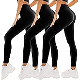 SINOPHANT 3 Pack Leggings for Women - High Waisted Buttery Soft Yoga Pants for Workout Athletic Sports