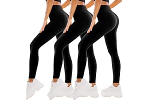 SINOPHANT 3 Pack Leggings for Women - High Waisted Buttery Soft Yoga Pants for Workout Athletic Sports