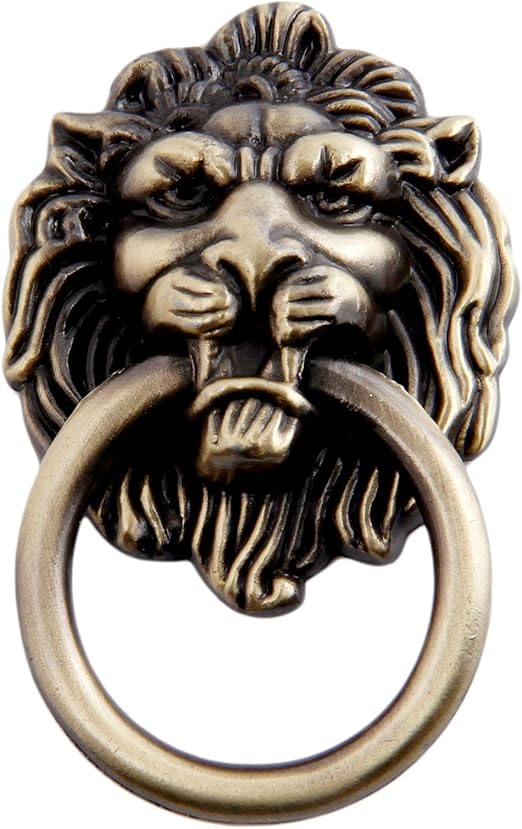 5pc Drawer Lion Head Pull Handle Knob Dresser Cabinet Pull Ring
