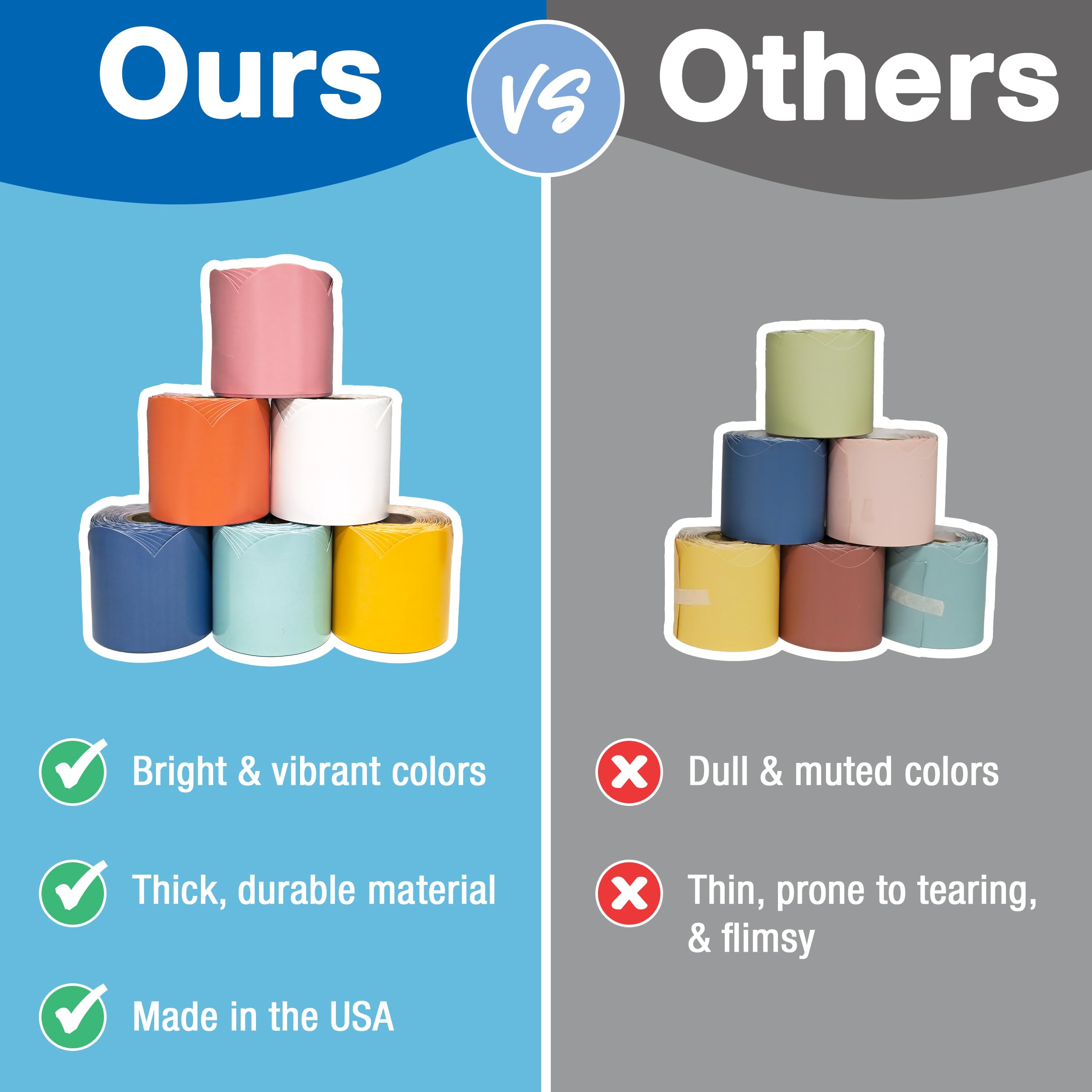 Carson Dellosa 65Ft of White Bulletin Board Borders, 1 Roll of Scalloped Trim for Rolling Whiteboard, Cork and Posterboard, Party, Office Decorations, and Classroom Decor