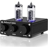 Nobsound Mini HiFi Tube Preamp: Class A Stereo Audio Preamplifier with Bass &amp; Treble Control for Home Stereo Amplifier, Active Speaker, Desktop Audio Systems (TUBE-T4C)