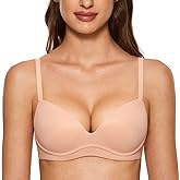 DOBREVA Women's Push Up Bra No Underwire Comfortable Wireless Bras Padded Plunge