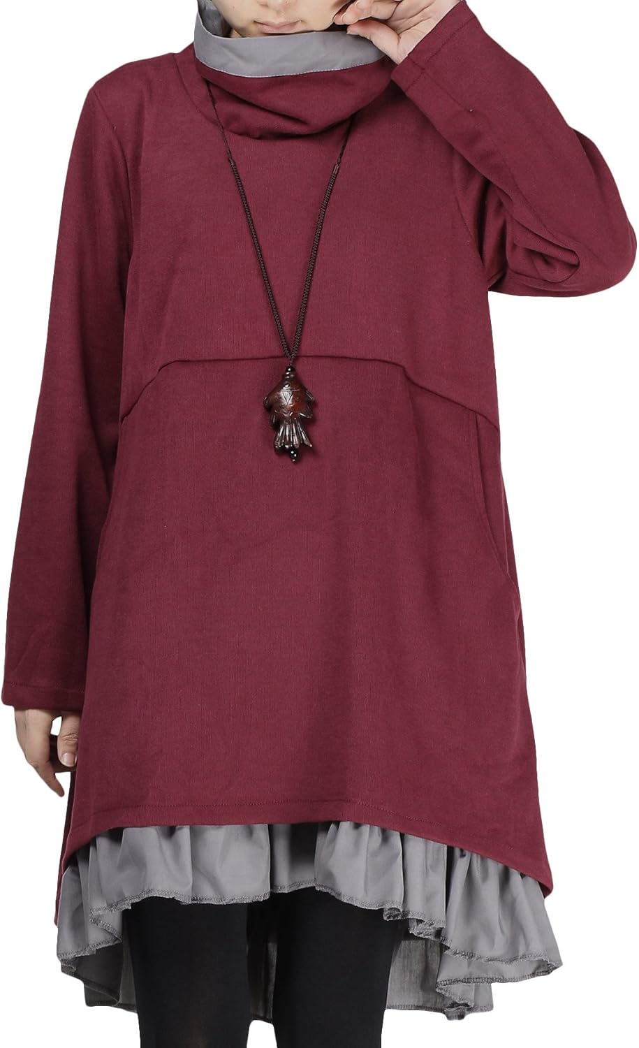 ruffle hem tunic top