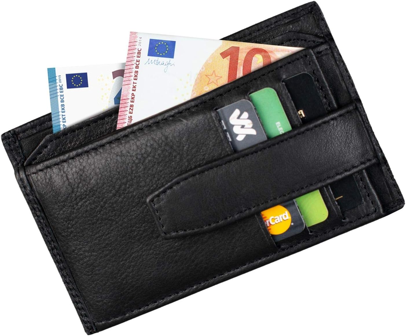 STILORD 'Trevor' Credit-Card Holder Leather RFID Protector Mini Wallet for Men and Women in Black Gift Box Colour:Black - Image 5