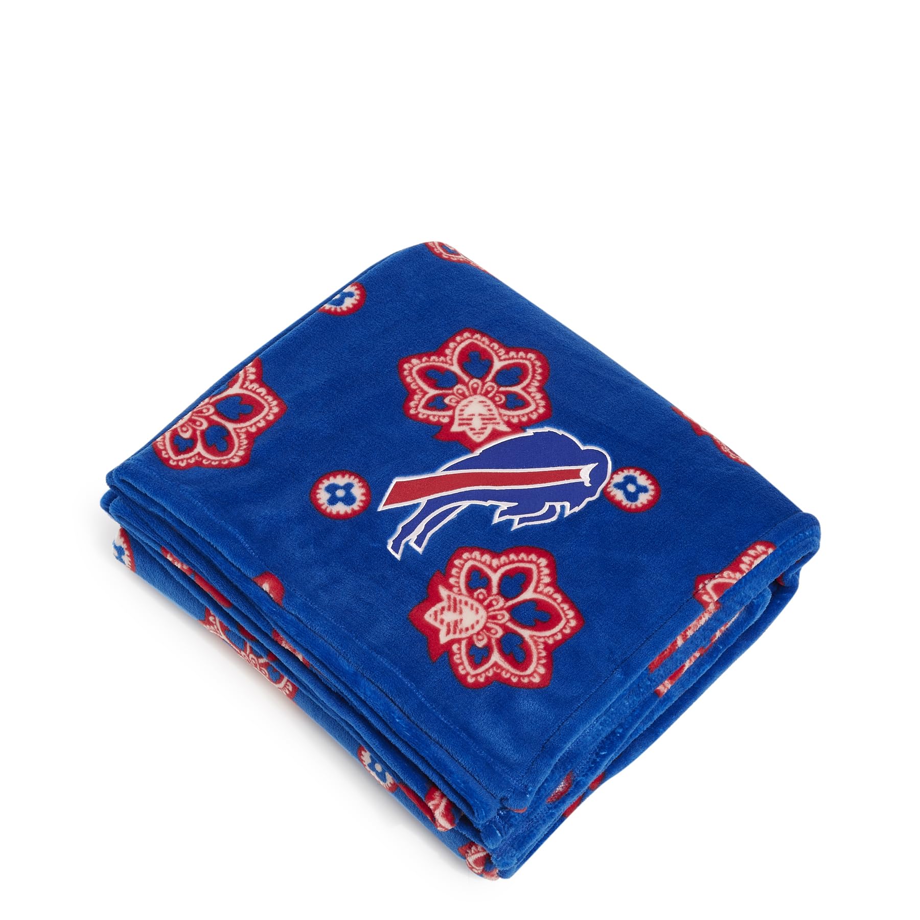 Vera Bradley Women's Fleece NFL Oversized Throw Blanket (Multiple Teams Available), Buffalobillsonroyalblue/Redbandana, One Size Image