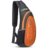 G4Free Small Shoulder Bag, Crossbody Bag, Crossbody Backpack, Anti-Theft Outdoor Backpack, Grey/Orange, S, Sling Backpacks