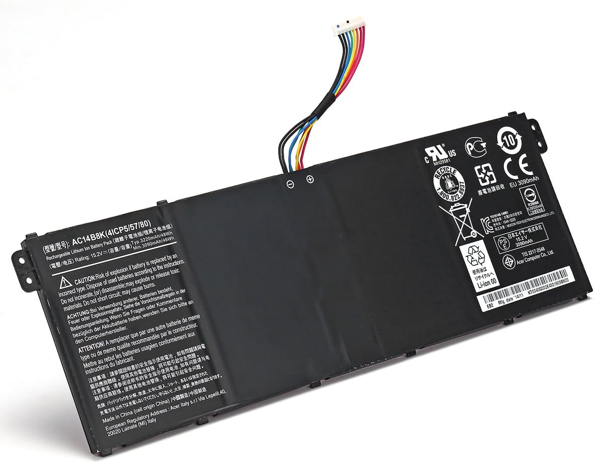 IMK Notebook Battery AC14B8K Replacement Battery for Aspire E3-111 ES1-511 V3-111 V3-371 V5-132 E5-771G Chromebook 11 CB3-111 13 CB5-311 TravelMate B115-M Laptop, 15.2V, 48Wh, AC14B8K /Black