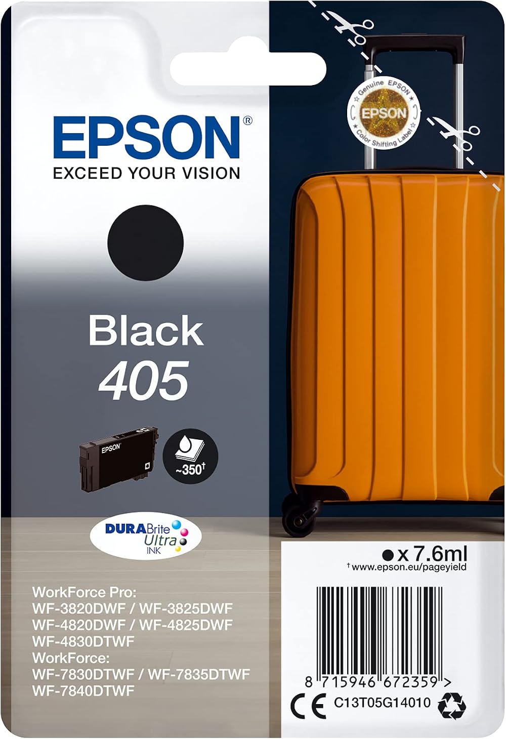 Epson 405 DURABrite Ultra Black Ink Cartridge for WF-3820DWF WF-4820DWF