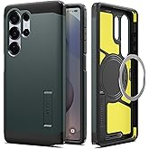 Spigen Tough Armor (Ai) MagFit Designed for Galaxy S25 Ultra Case [Kickstand] [Fast Wireless Charging] (2025) - Abyss Green